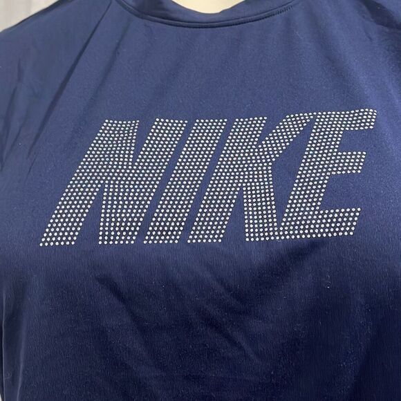 Nike Woman Blue Dry Fit High Low Mid-rift - Picture 12 of 12